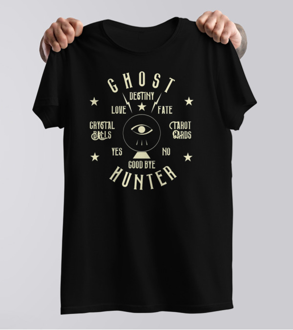Ghost Hunter Love Fate Destiny Crystal Balls Tarot Cards Yes No Goodbye T-Shirt