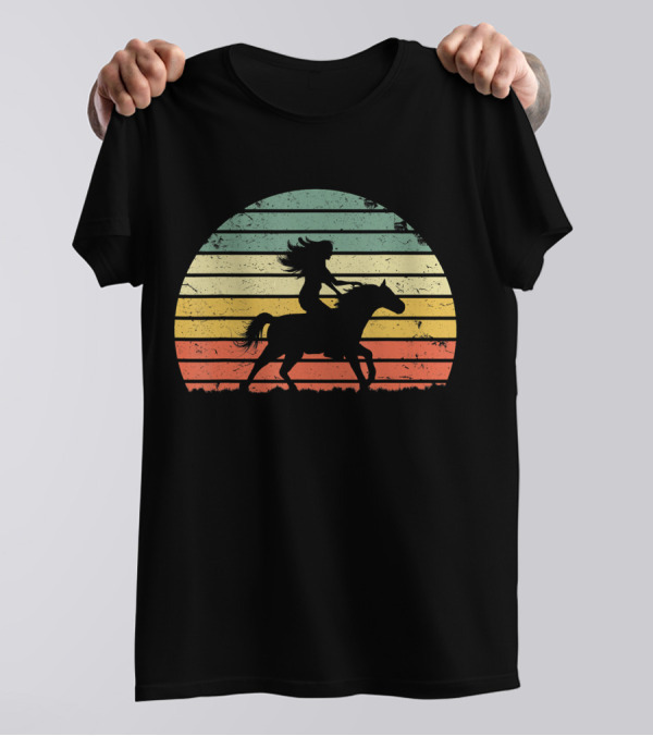Vintage Cowgirl Horse Riding Texas T-Shirt