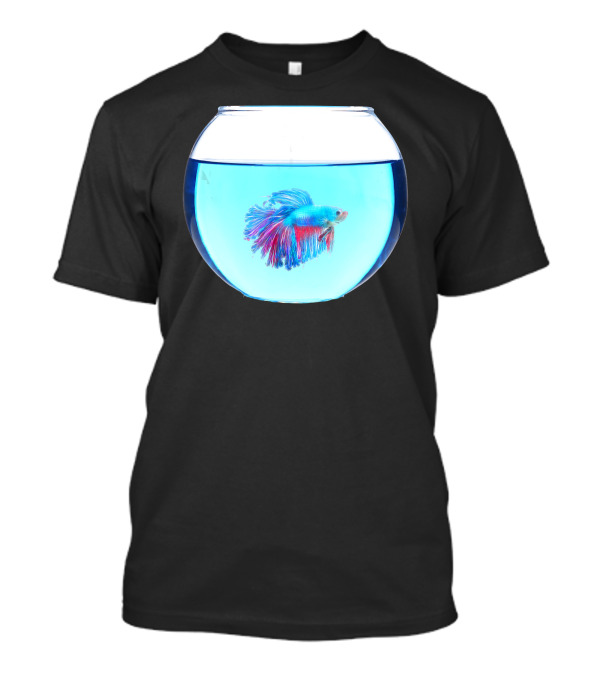 Betta Fish In Glass Bowl Vibrant Aquatic Display T-Shirt
