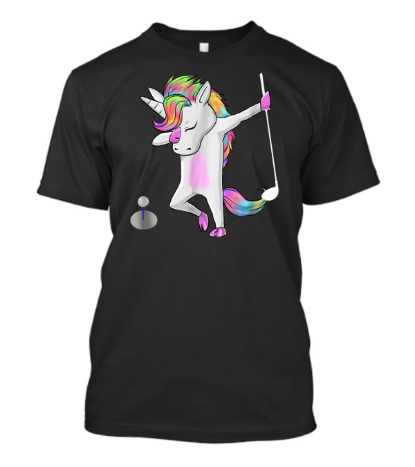 Golf Dabbing Unicorn Funny Dab Dance Rainbow Mane T-Shirt