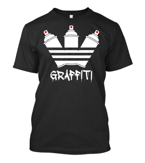 Graffiti Spray Cans Red Nozzle Striped Crown T-Shirt