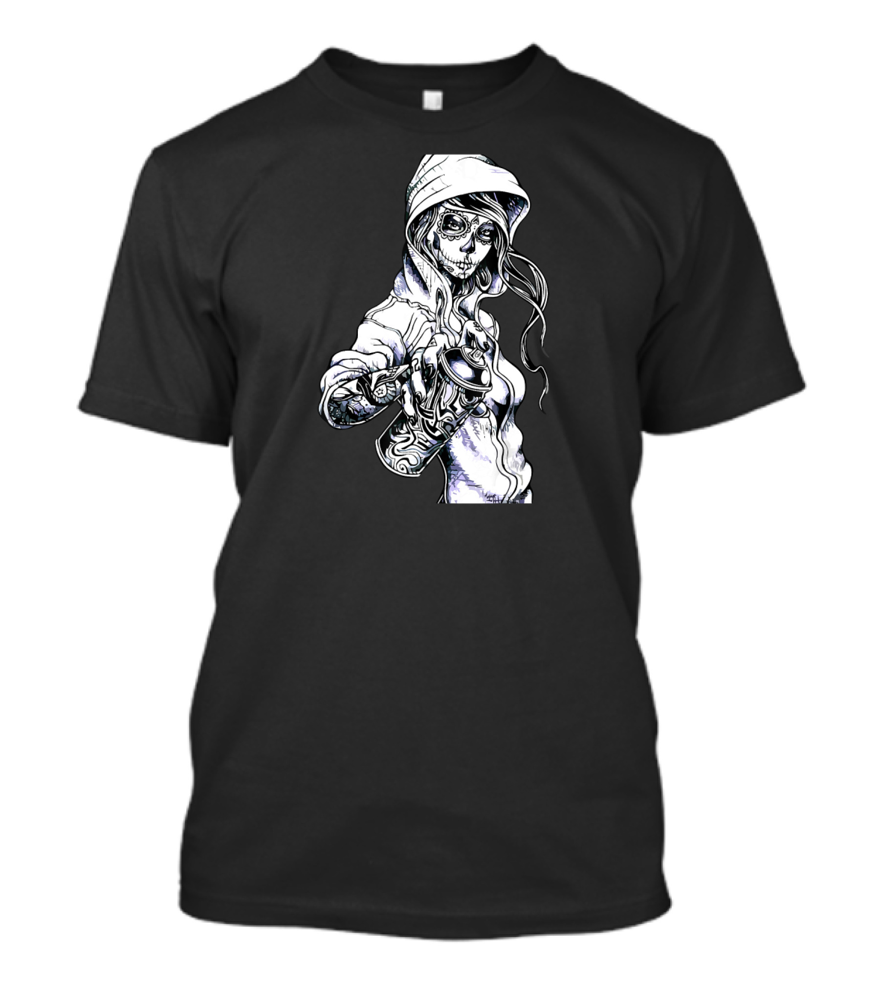 Graffiti Tag Skeleton Girl With Spray Can T-Shirt