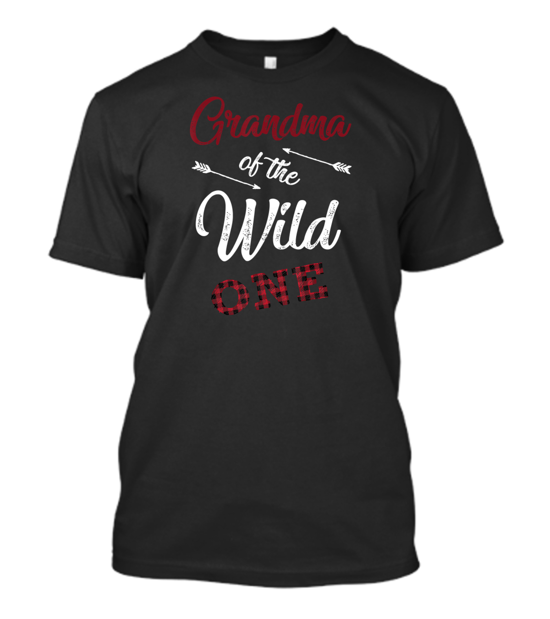 Grandma Of The Wild One With Arrows And Plaid T-Shirt