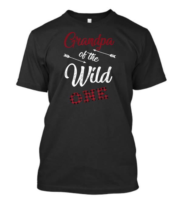 Grandpa Of The Wild One First Birthday Plaid T-Shirt