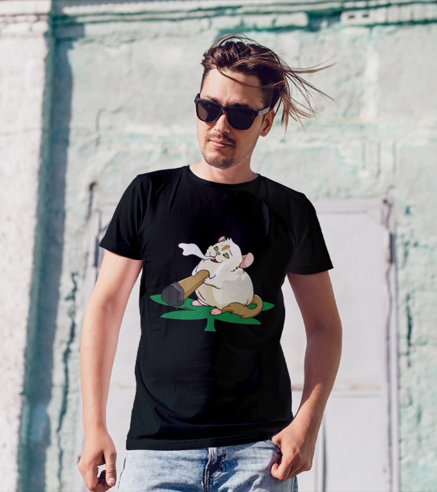 Chinchillin Weed Smoking Chinchilla THC Marijuana Cannabis Leaf T-Shirt