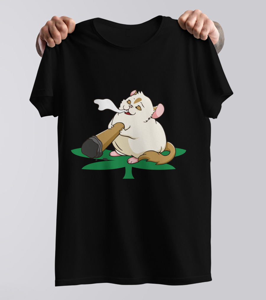 Chinchillin Weed Smoking Chinchilla THC Marijuana Cannabis Leaf T-Shirt