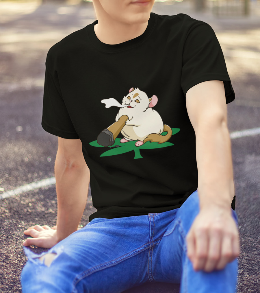 Chinchillin Weed Smoking Chinchilla THC Marijuana Cannabis Leaf T-Shirt