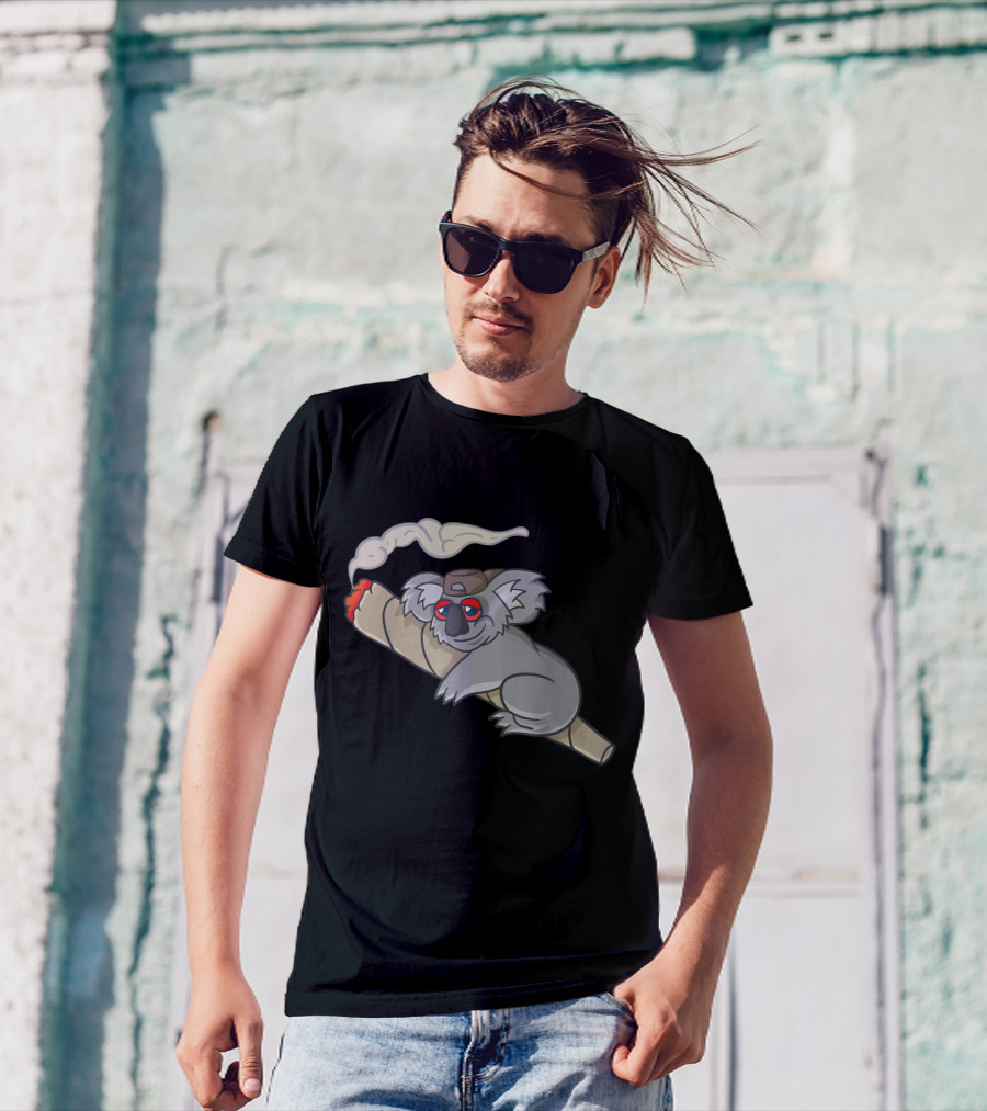 Koala Stoner Smoking Weed Marihuana Don't Care Bear T-Shirt