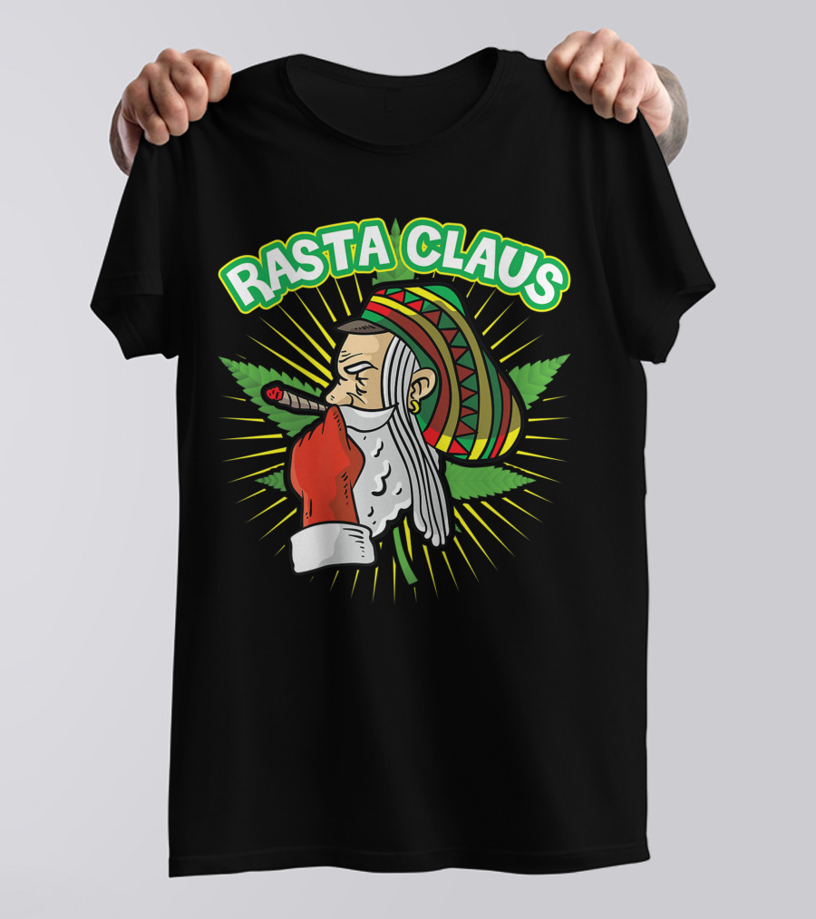 Rasta Claus Cannabis Marijuana Smoking Weed Christmas Holiday T-Shirt