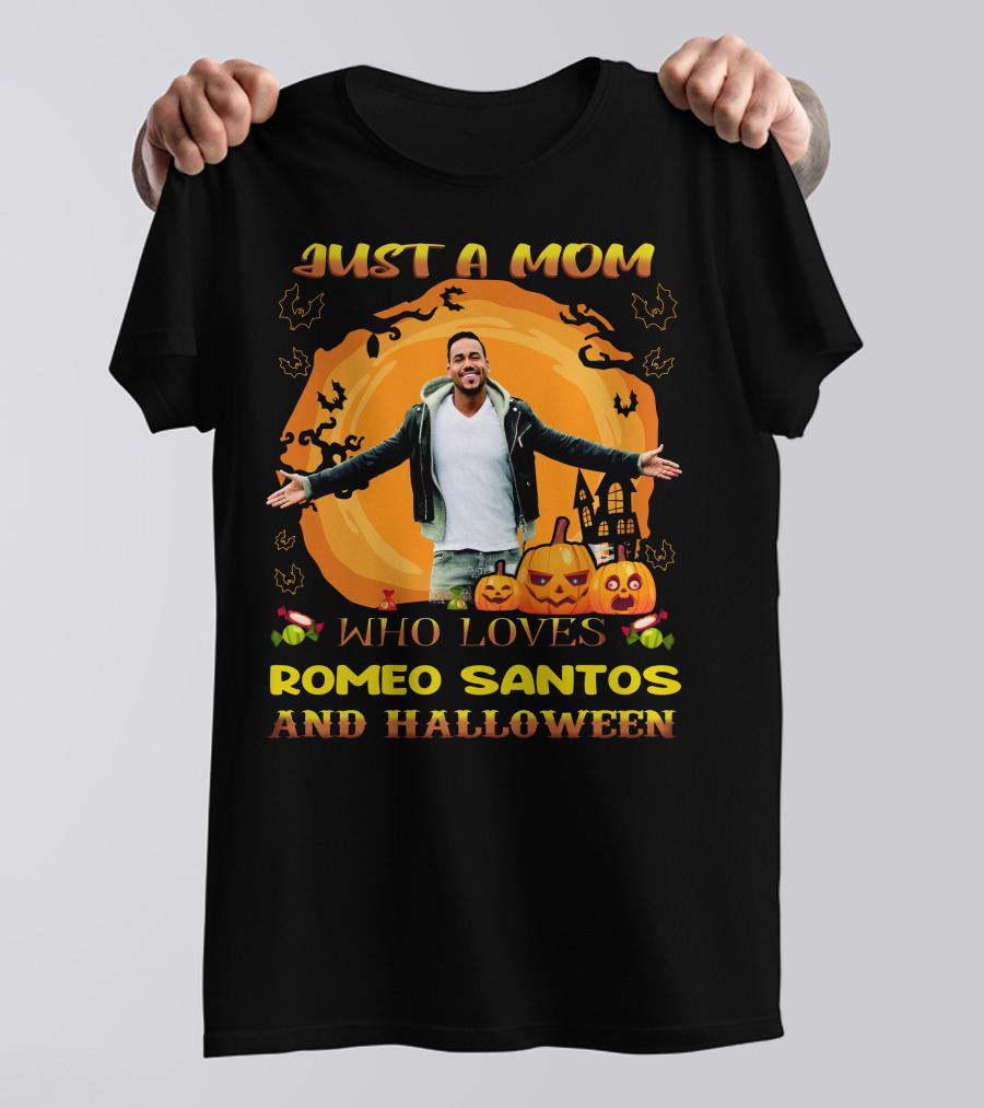 Just A Mom Who Loves Romeo Santos And Halloween T-Shirt