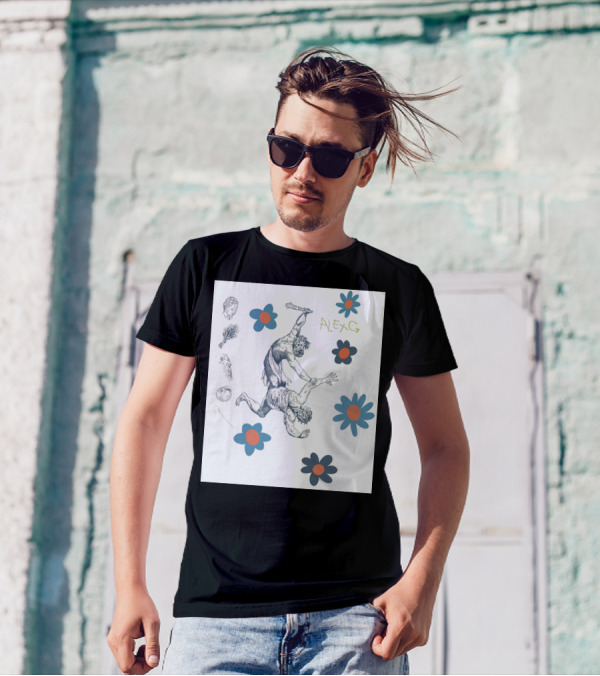 Alex G Floral Mythical Battle With Blue And Orange Flowers T-Shirt