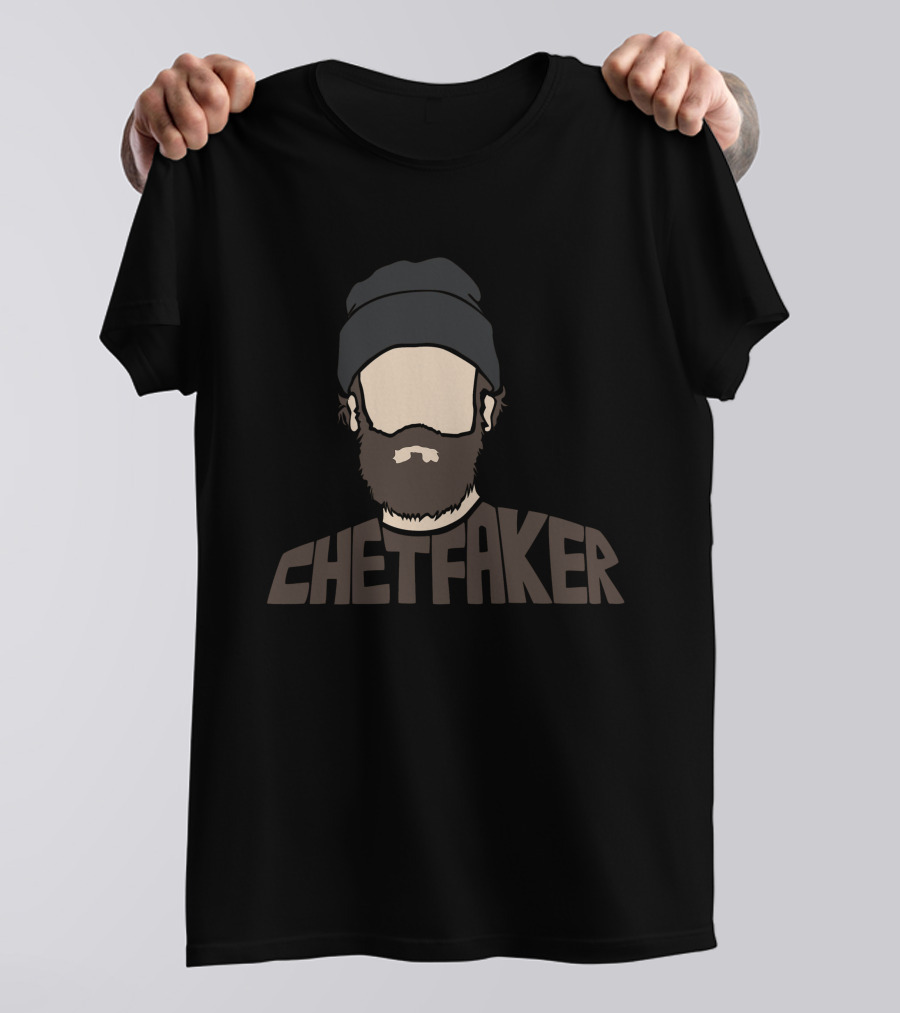 Chet Faker Bearded Man With Beanie Minimalist Face T-Shirt