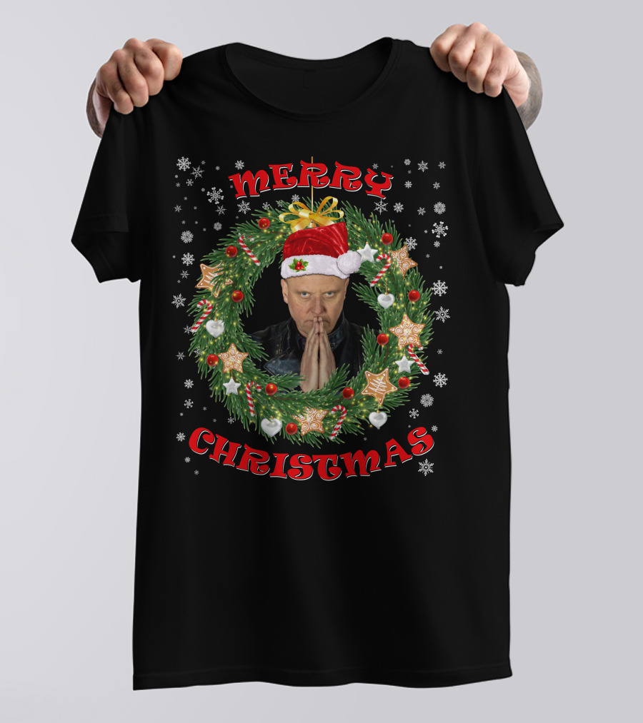Merry Christmas Glenn Gregory Santa Hat Wreath T-Shirt