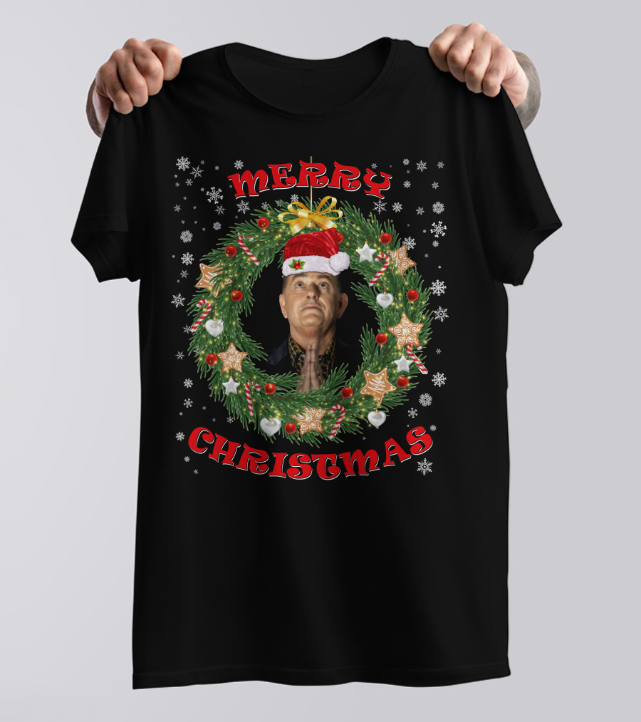 Merry Christmas Martyn Ware Santa Hat Christmas Wreath T-Shirt