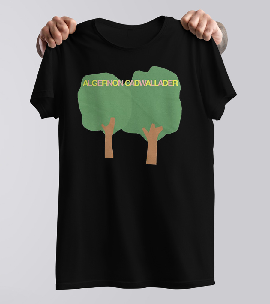 ALGERNON CADWALLADER Two Green Trees With Brown Trunks On A T-Shirt