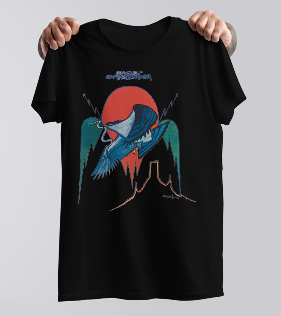 Eagles On The Border Album Art Bird Desert Scene T-Shirt