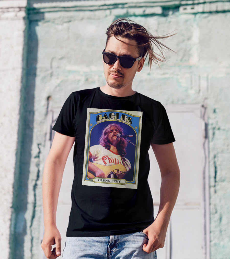 Eagles Glenn Frey Vintage Phillies Tee Card T-Shirt