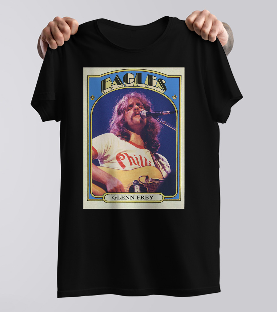 Eagles Glenn Frey Vintage Phillies Tee Card T-Shirt