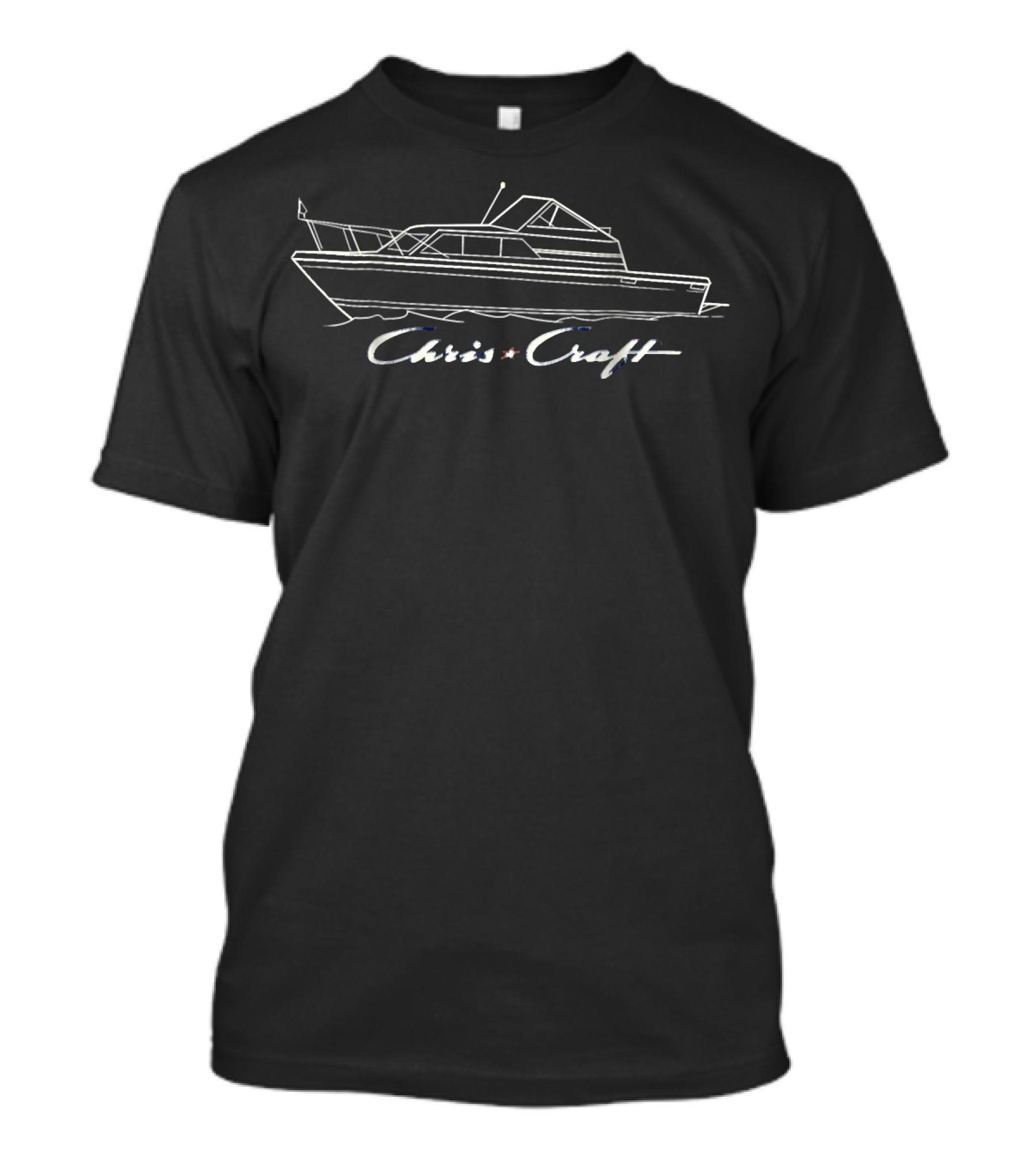 Chris Craft Catalina 25 Boat Outline Sketch T-Shirt