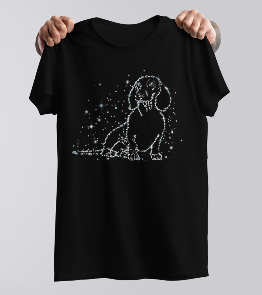 Christmas Lights Wiener Dachshund Dog Sparkling Love T-Shirt