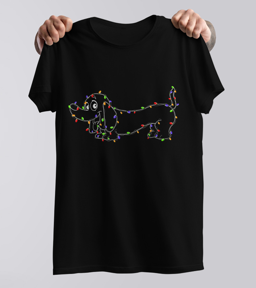 Christmas Lights Wiener Dachshund Dog Love Holiday Cheer T-Shirt