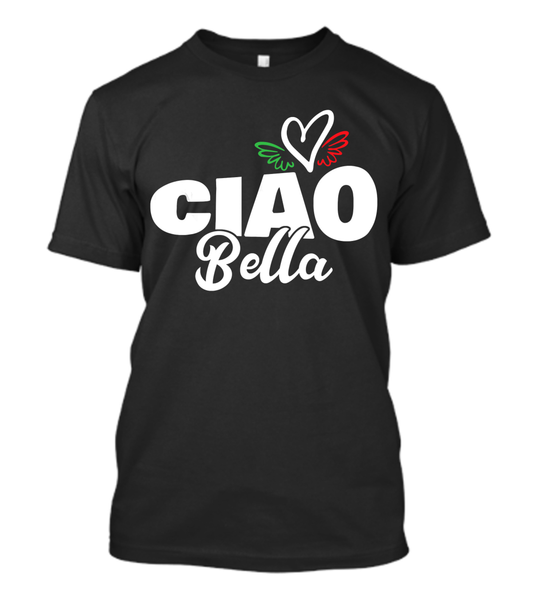 Ciao Bella Heart With Italian Colors Wings T-Shirt