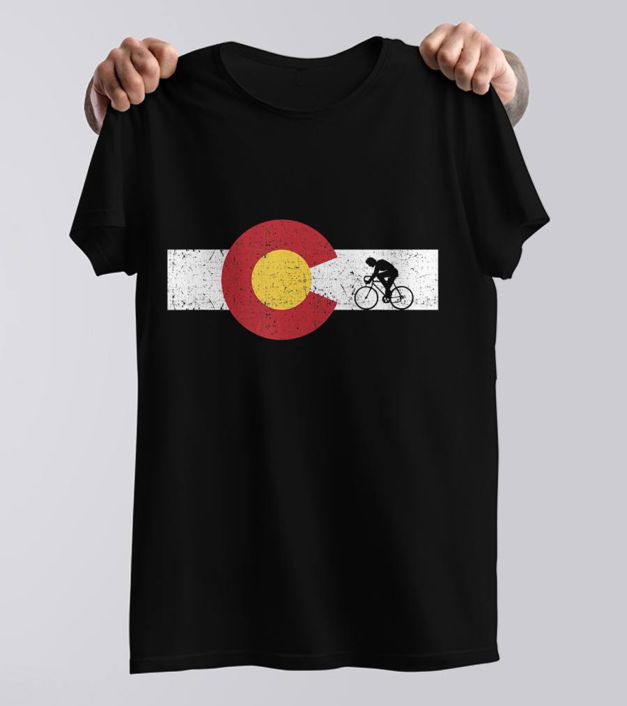 Colorado Cycling Flag Bike T-Shirt