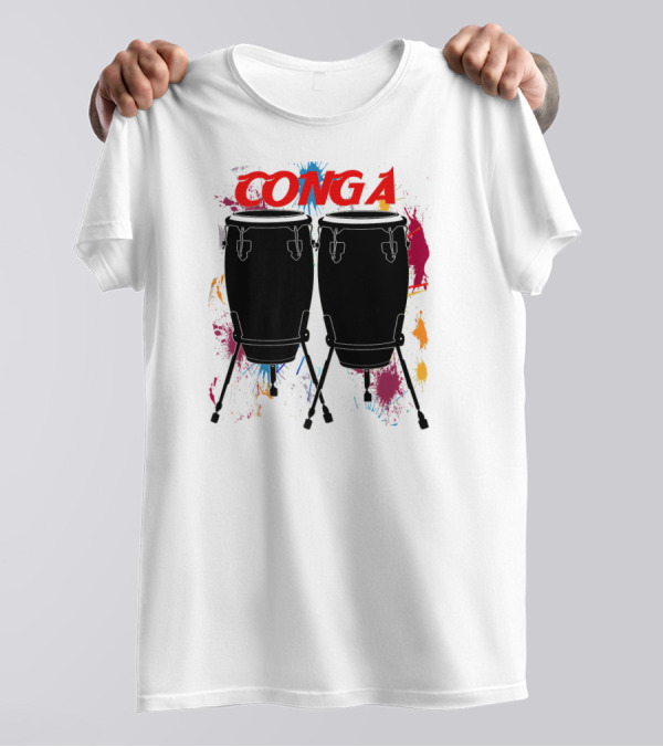 Conga Drum Colorful Splash Drummer T-Shirt
