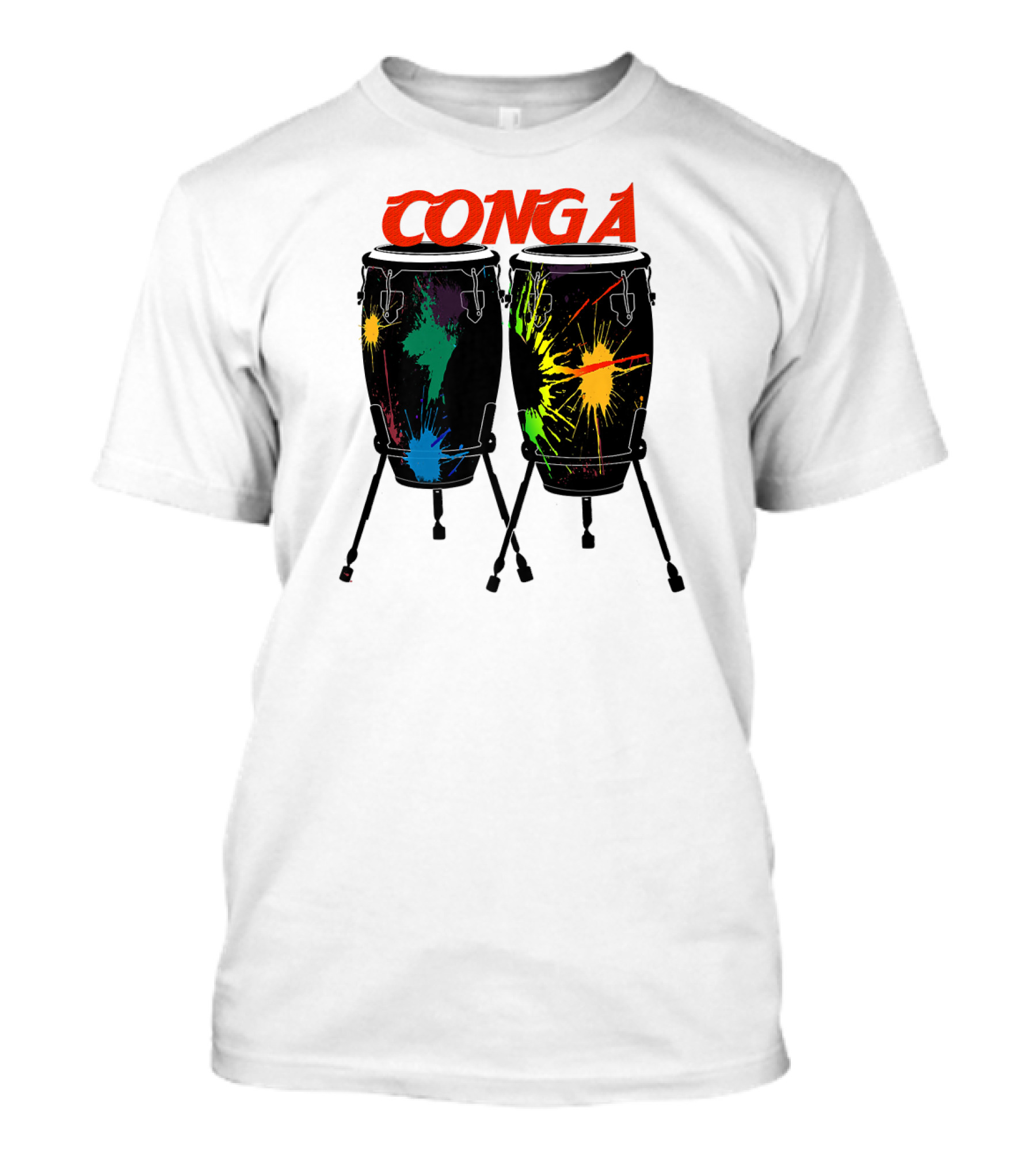 Conga Colorful Congas Drum Splatters T-Shirt