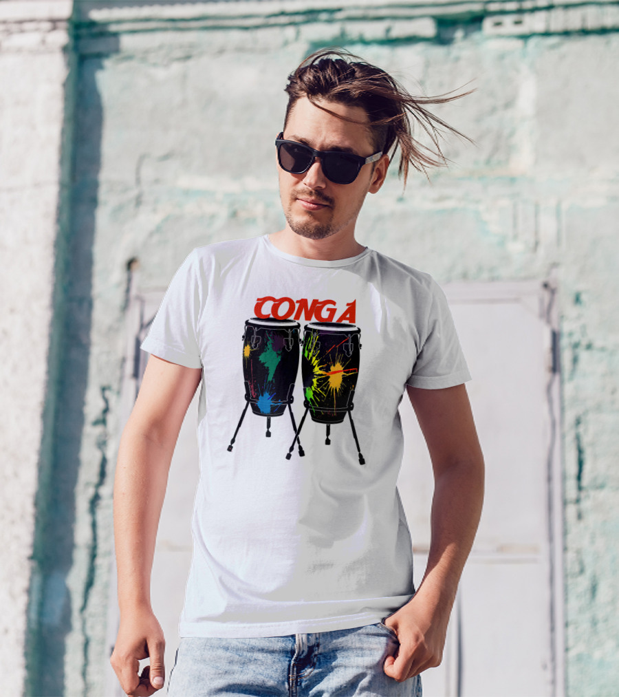 Conga Colorful Congas Drum Splatters T-Shirt