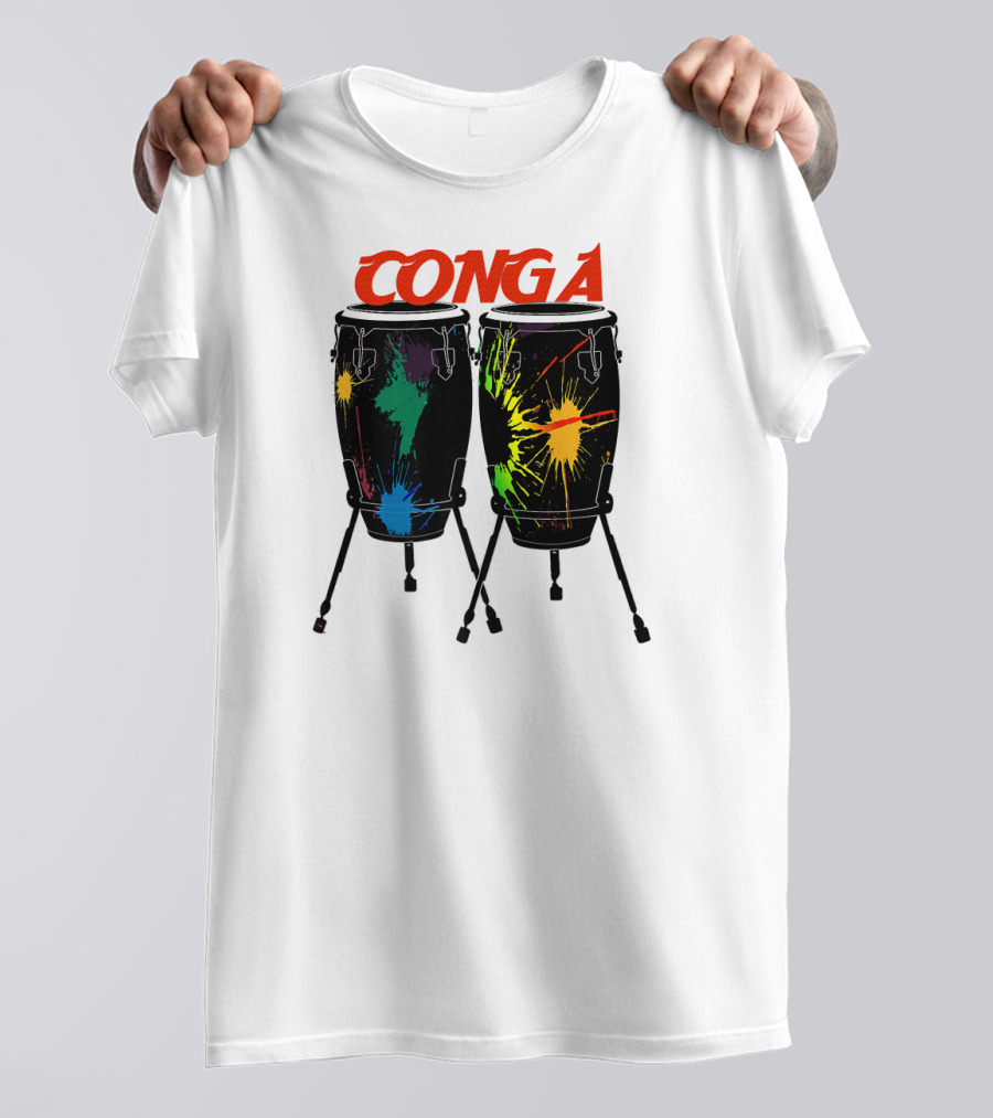 Conga Colorful Congas Drum Splatters T-Shirt