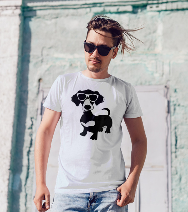 Cool Dachshund With Stylish Sunglasses T-Shirt