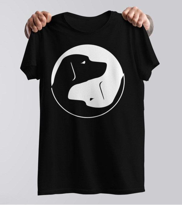 Yin Yang Labrador Silhouette Dog Yin Yang T-Shirt