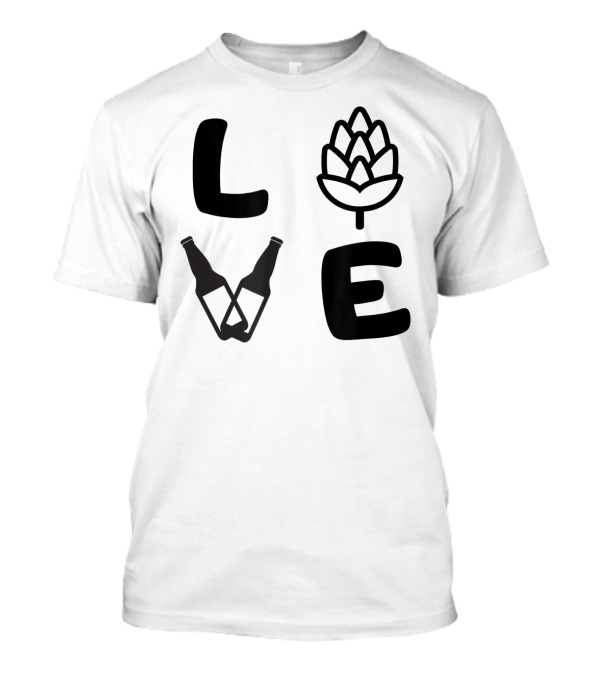 Love Craft Beer Hop Cone Bottles T-Shirt