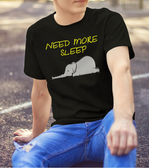 Need More Sleep Funny Sleeping Elephant T-Shirt