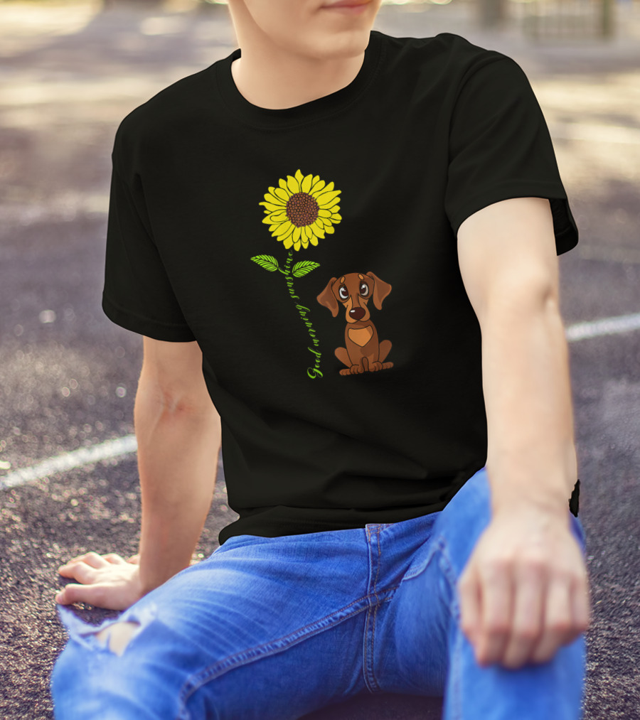 Good Morning Sunshine Dachshund Sunflower T-Shirt