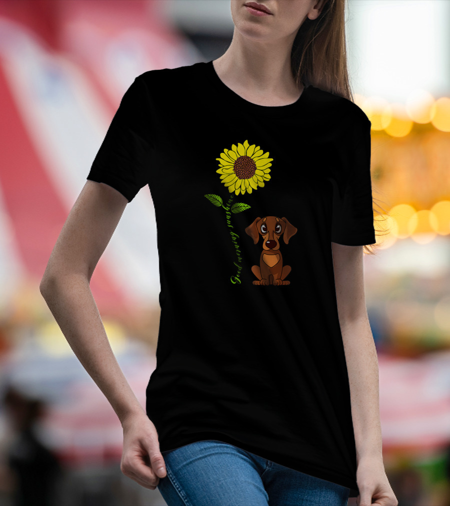 Good Morning Sunshine Dachshund Sunflower T-Shirt