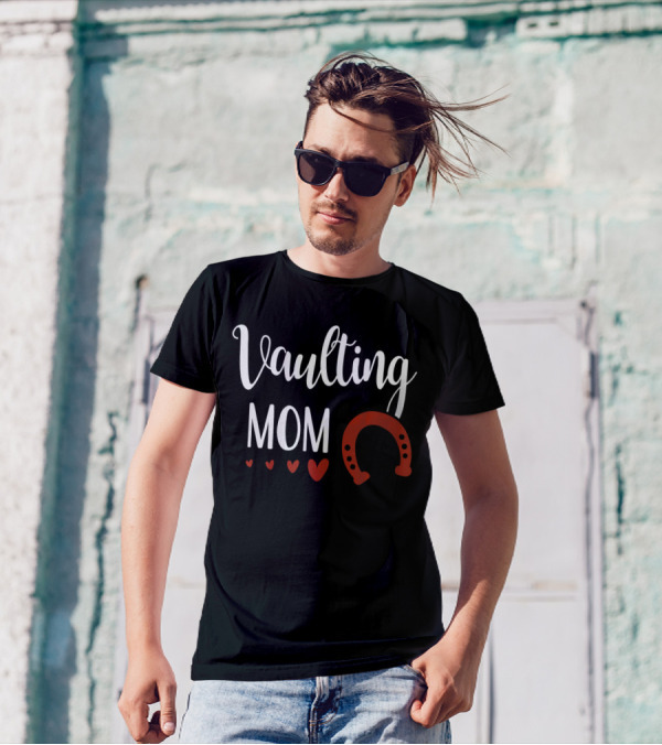 Vaulting Mom Equestrian Horse Hearts Horseshoe T-Shirt