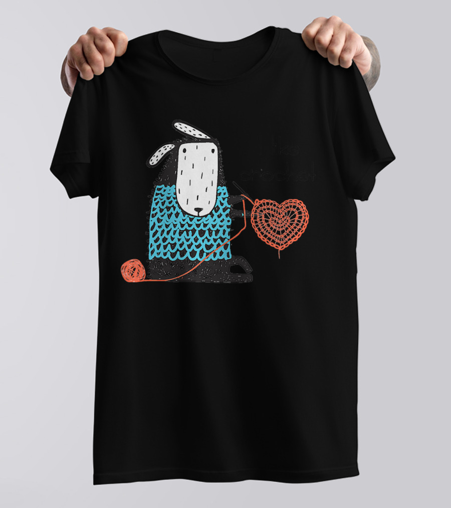 I Like Crochet Love Crocheting Yarn Heart Sheep T-Shirt