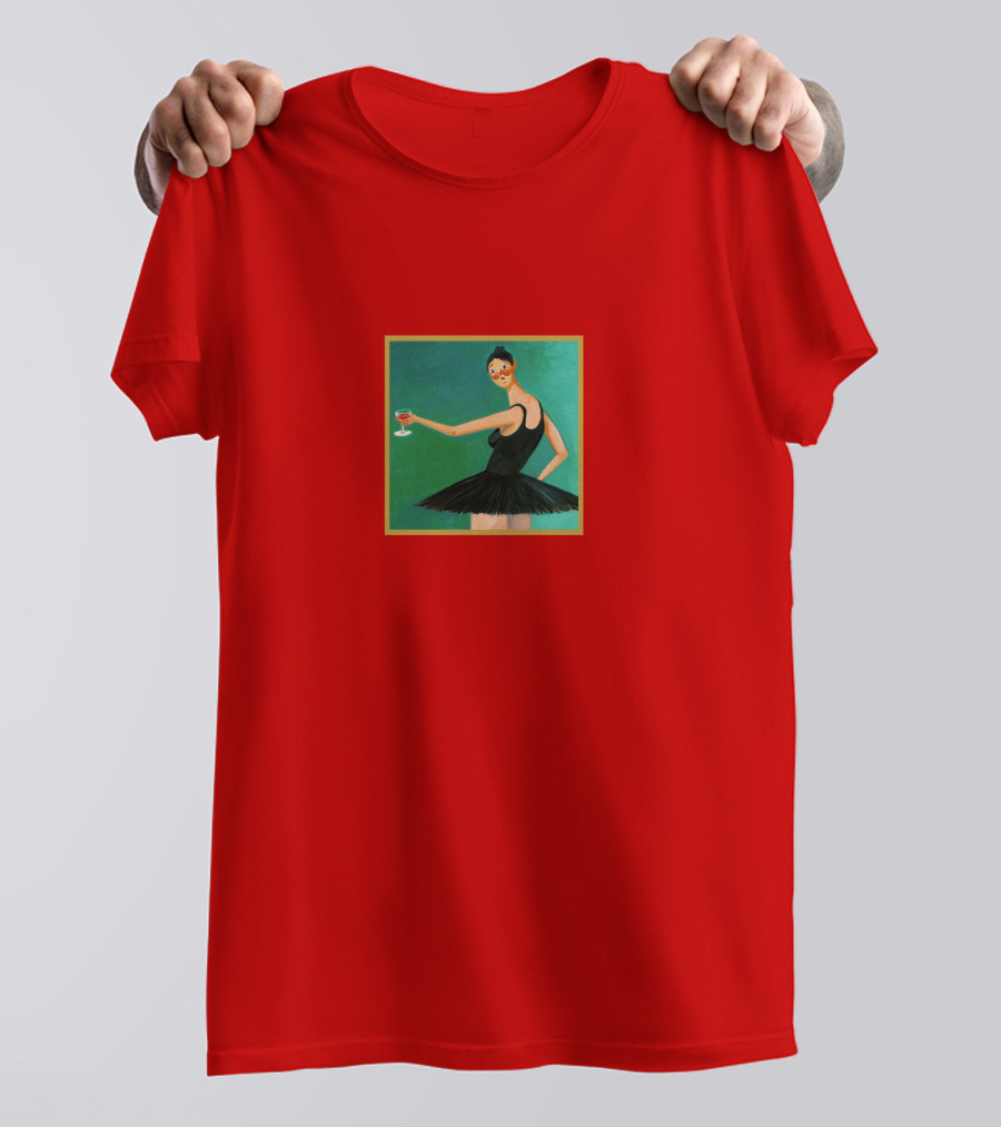 Black Swan With Wine Glass T-Shirt