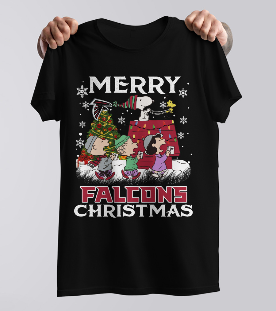Merry Falcons Christmas Atlanta Snoopy T-Shirt