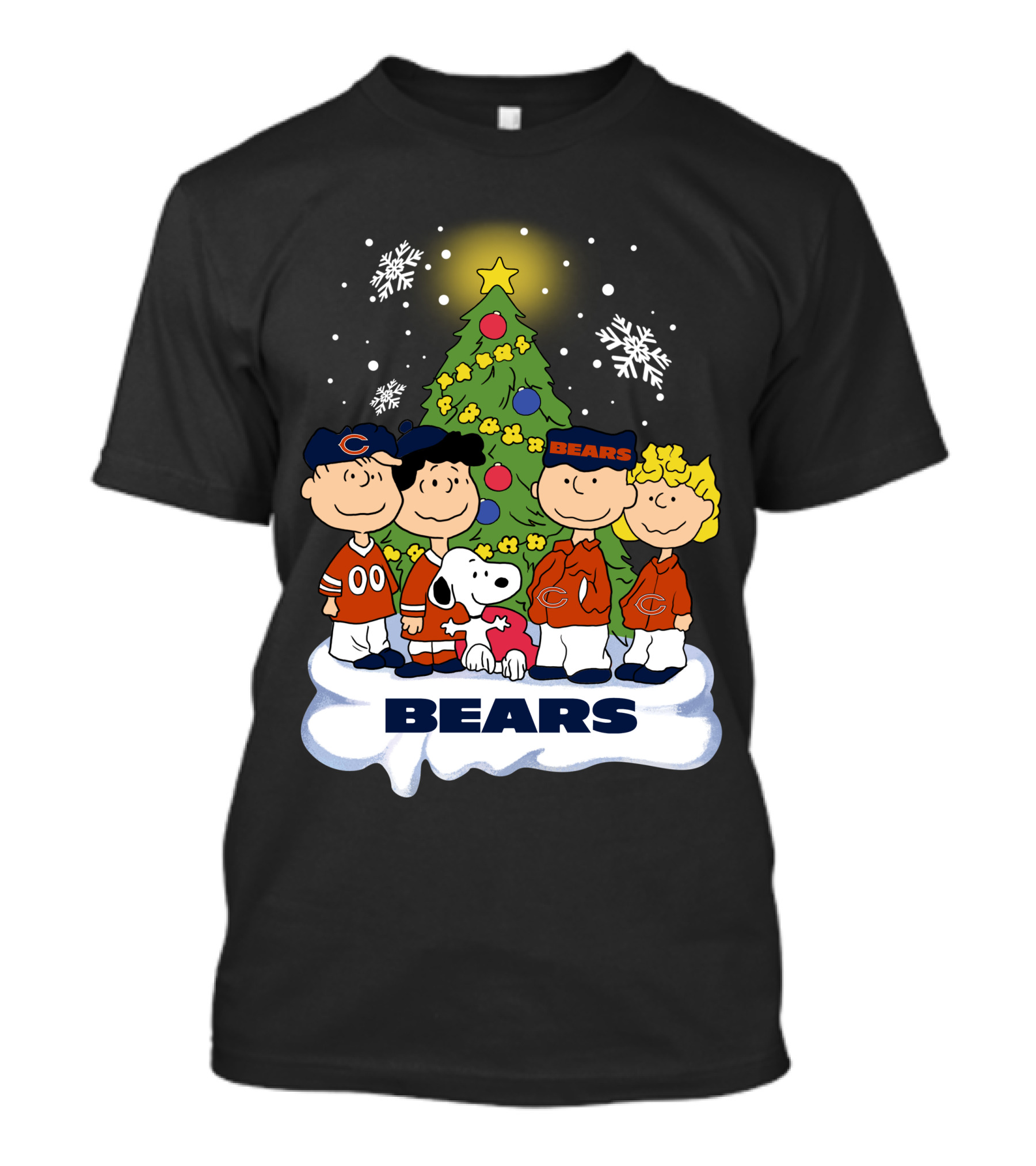 Peanuts Christmas Chicago Bears Snoopy Winter Scene T-Shirt