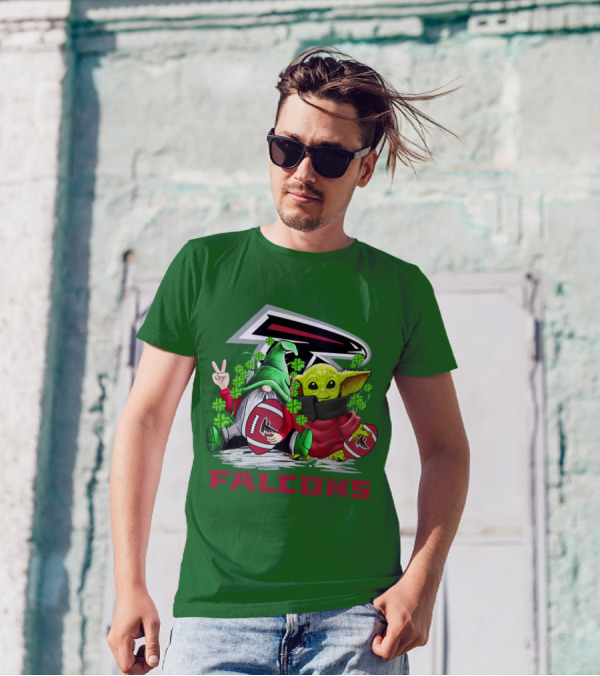 Atlanta Falcons St. Patrick's Day Football Gnome And Baby Alien T-Shirt