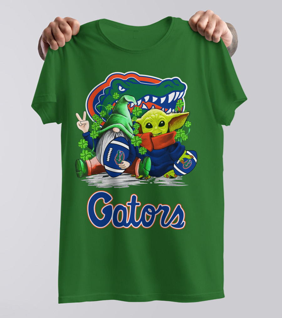 Florida Gators Football St. Patrick's Day Gnome And Baby Alien T-Shirt