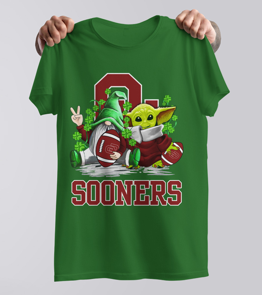 Oklahoma Sooners St. Patrick's Day Football Gnome And Alien T-Shirt