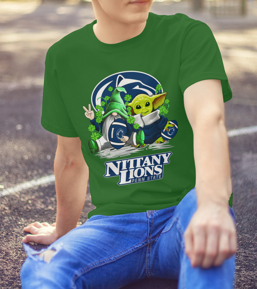 Penn State Nittany Lions St. Patrick's Day Football Shamrocks T-Shirt