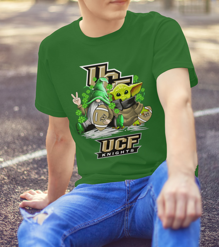 UCF Knights Football St. Patrick's Day Shamrock Gnome Baby Alien T-Shirt