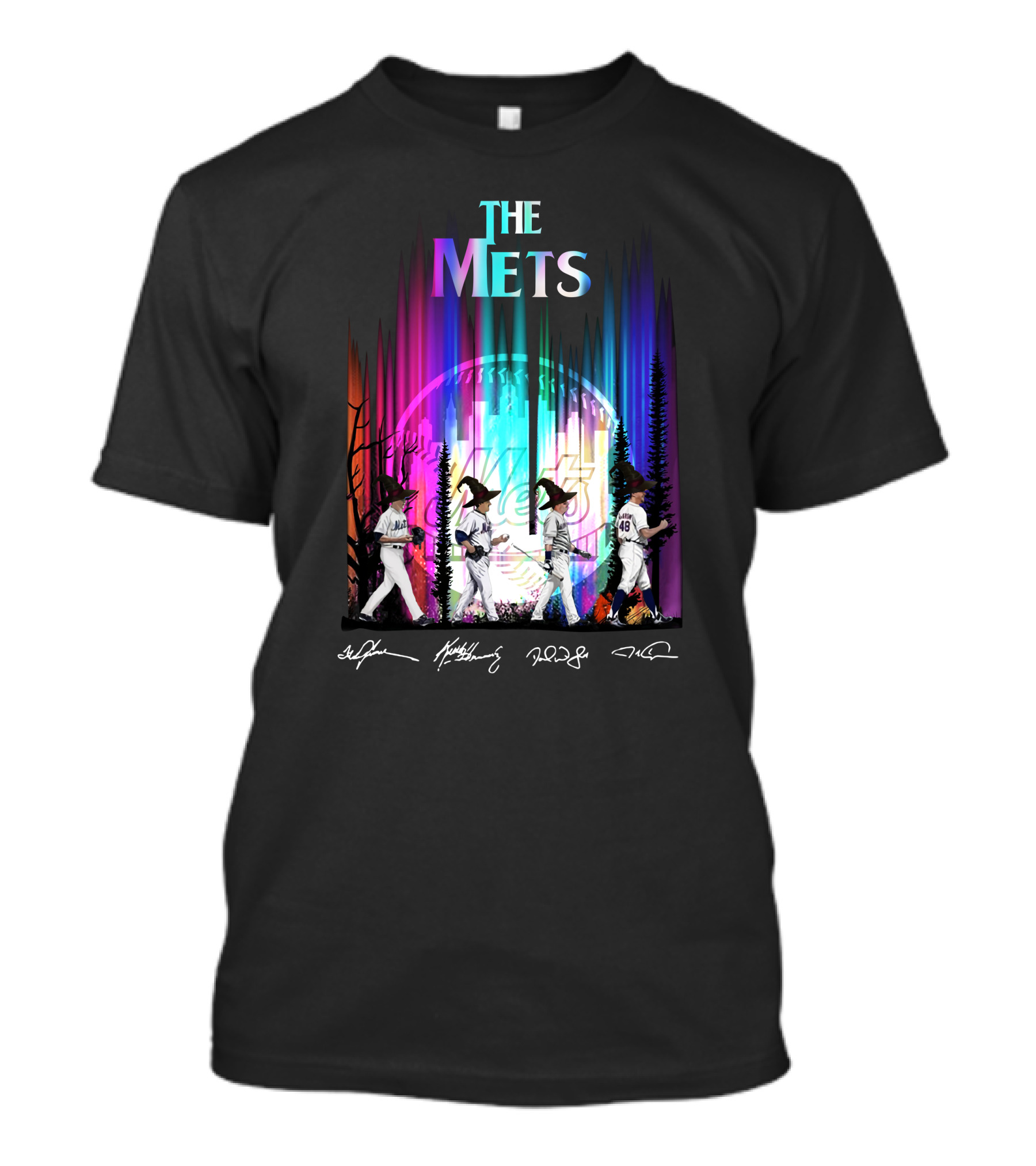 The Mets Neon Forest Baseball Player Walk With Signatures T-Shirt
