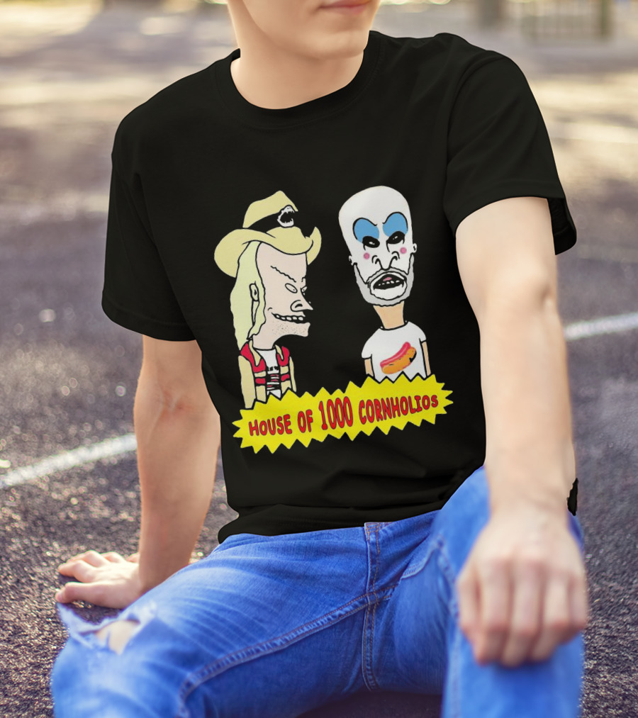House Of 1000 Cornholios Beavis And Butt-Head Style Characters With Costumes T-Shirt