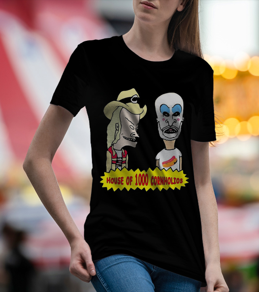 House Of 1000 Cornholios Beavis And Butt-Head Style Characters With Costumes T-Shirt